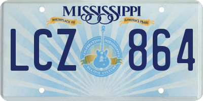 MS license plate LCZ864