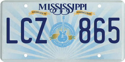 MS license plate LCZ865