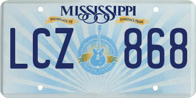 MS license plate LCZ868