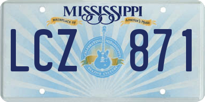 MS license plate LCZ871