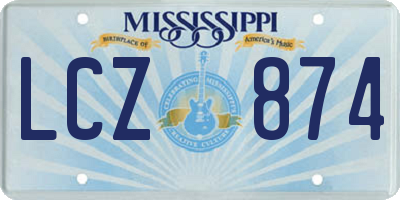 MS license plate LCZ874