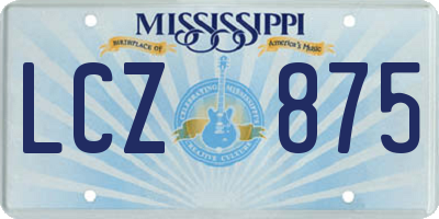 MS license plate LCZ875