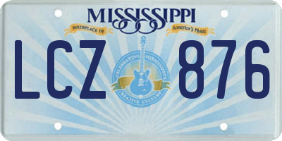 MS license plate LCZ876