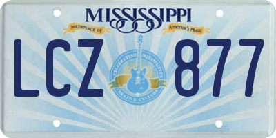 MS license plate LCZ877