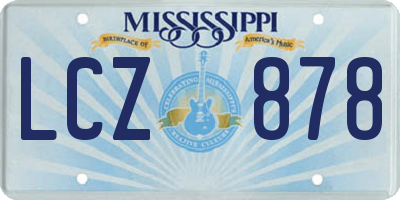 MS license plate LCZ878