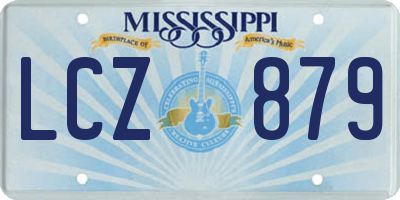 MS license plate LCZ879