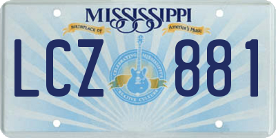 MS license plate LCZ881