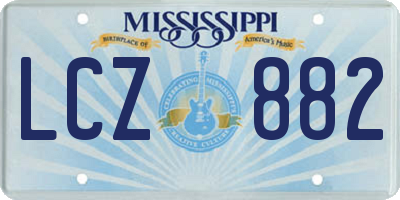 MS license plate LCZ882