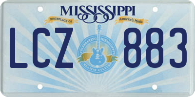 MS license plate LCZ883
