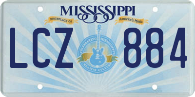 MS license plate LCZ884