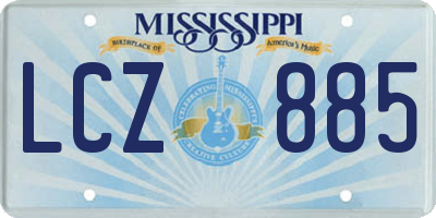 MS license plate LCZ885