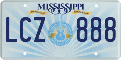 MS license plate LCZ888