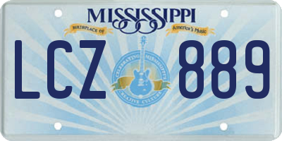 MS license plate LCZ889