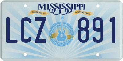 MS license plate LCZ891