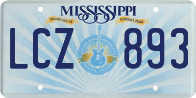 MS license plate LCZ893