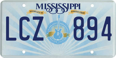 MS license plate LCZ894