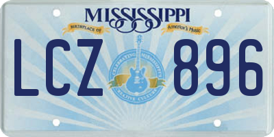MS license plate LCZ896