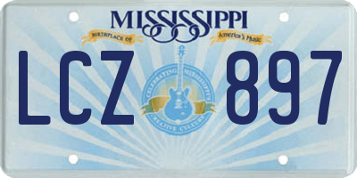 MS license plate LCZ897