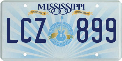 MS license plate LCZ899