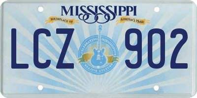 MS license plate LCZ902