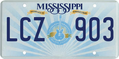 MS license plate LCZ903