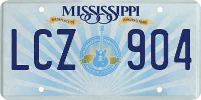 MS license plate LCZ904