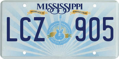 MS license plate LCZ905