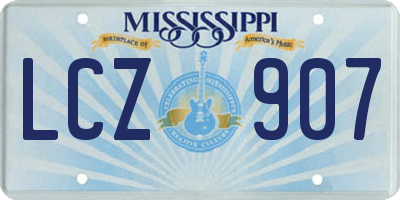 MS license plate LCZ907