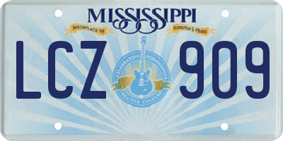 MS license plate LCZ909