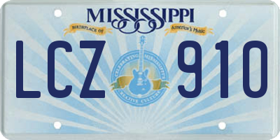 MS license plate LCZ910