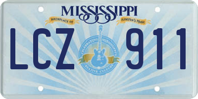 MS license plate LCZ911