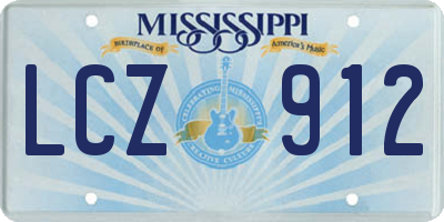 MS license plate LCZ912
