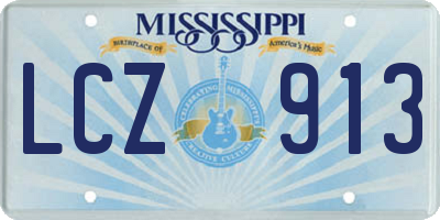 MS license plate LCZ913