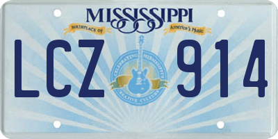 MS license plate LCZ914