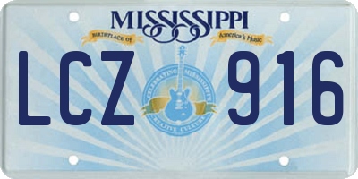 MS license plate LCZ916