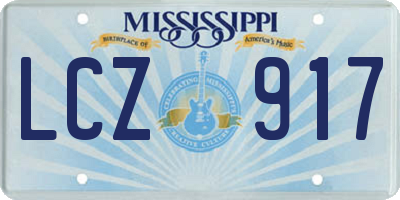 MS license plate LCZ917