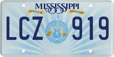 MS license plate LCZ919