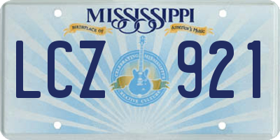 MS license plate LCZ921