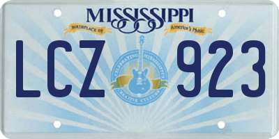 MS license plate LCZ923