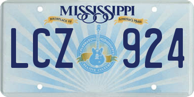 MS license plate LCZ924