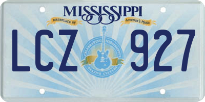 MS license plate LCZ927