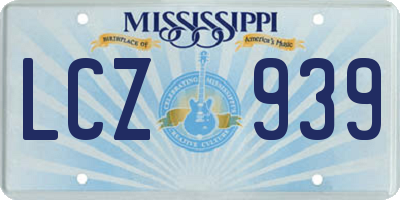 MS license plate LCZ939