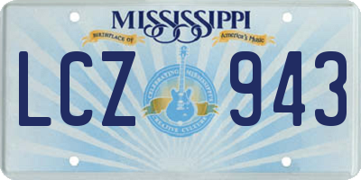 MS license plate LCZ943