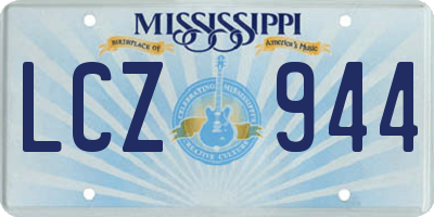 MS license plate LCZ944