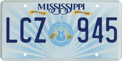 MS license plate LCZ945