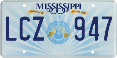 MS license plate LCZ947