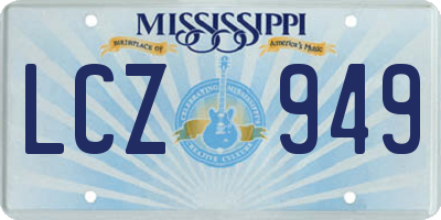 MS license plate LCZ949