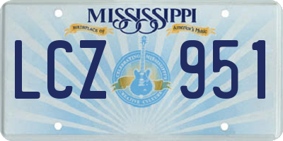 MS license plate LCZ951