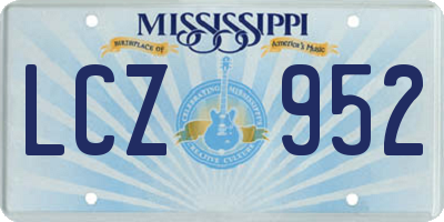MS license plate LCZ952