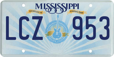 MS license plate LCZ953
